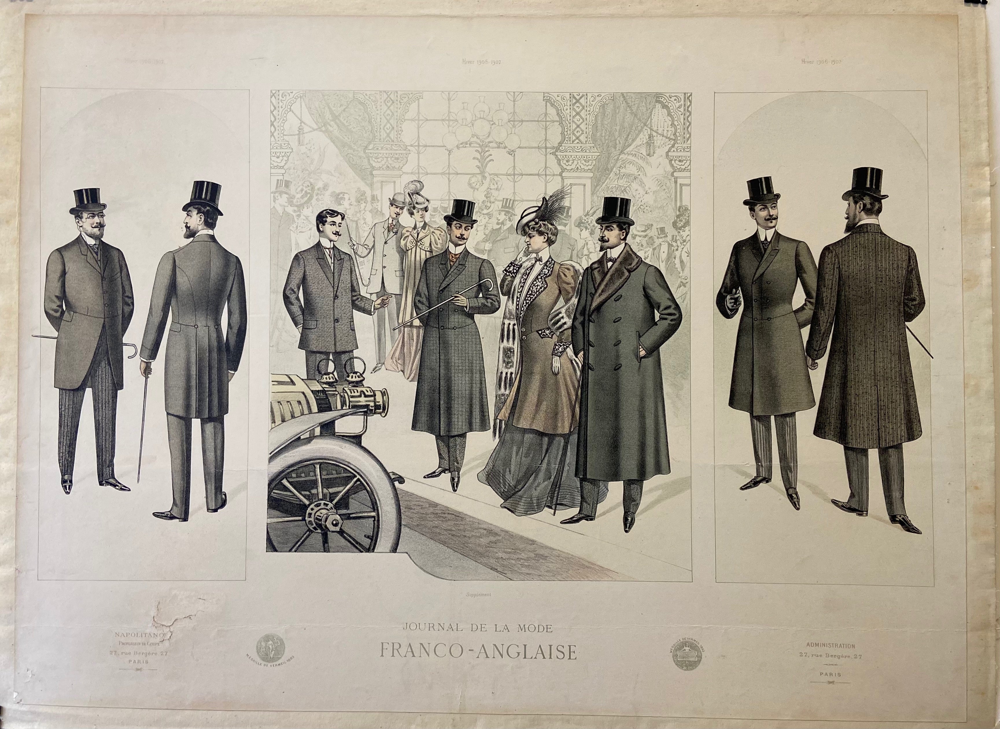 Three paneled poster of winter fashion styles