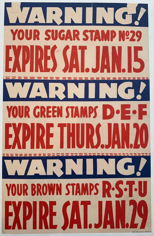 Link to Warning! Your Sugar Stamp No 29 Expires Sat. Jan. 15USA, C. 1917 Product
