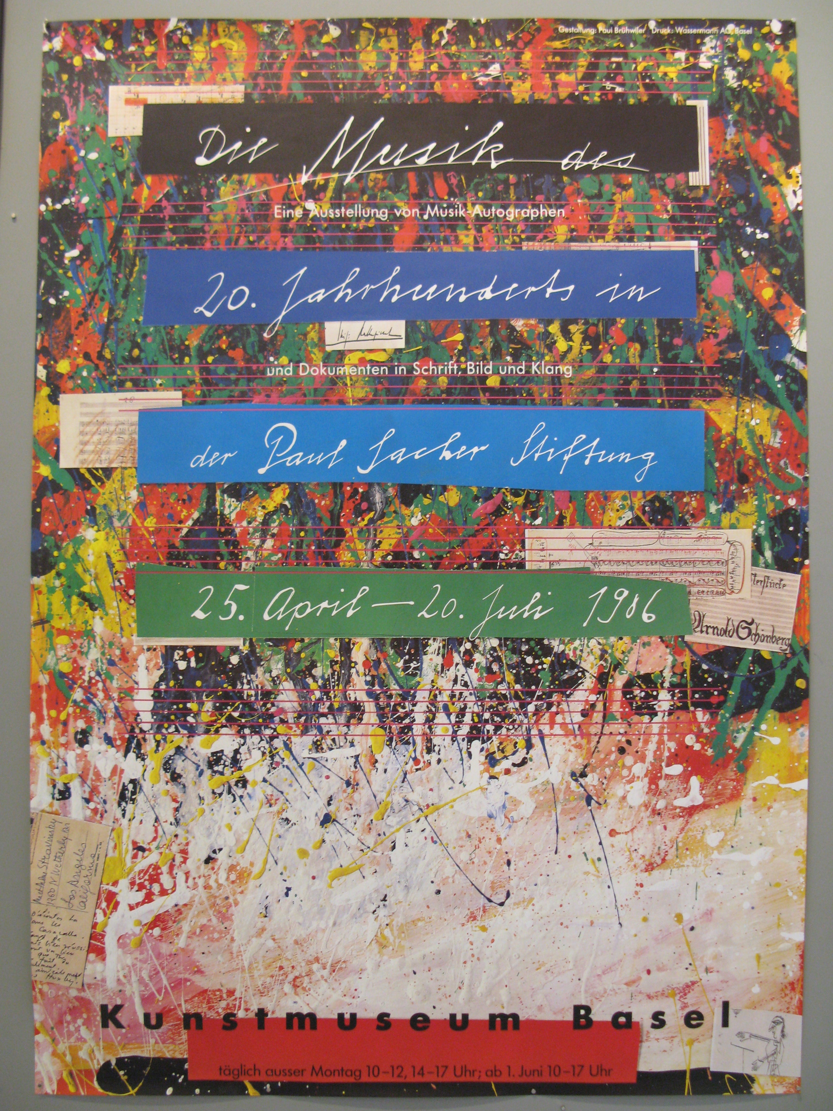Paul Sacher Stiftung Swiss Poster