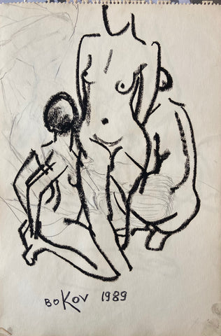 Link to Three Female Nudes Konstantin Bokov Charcoal DrawingU.S.A, 1989 Product