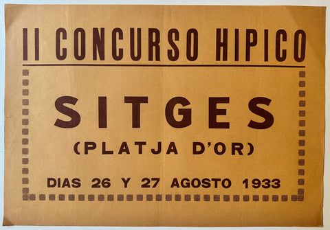 Link to Spanish Civil War Era Horse Competition PosterSpain, March 9th, 1933 Product