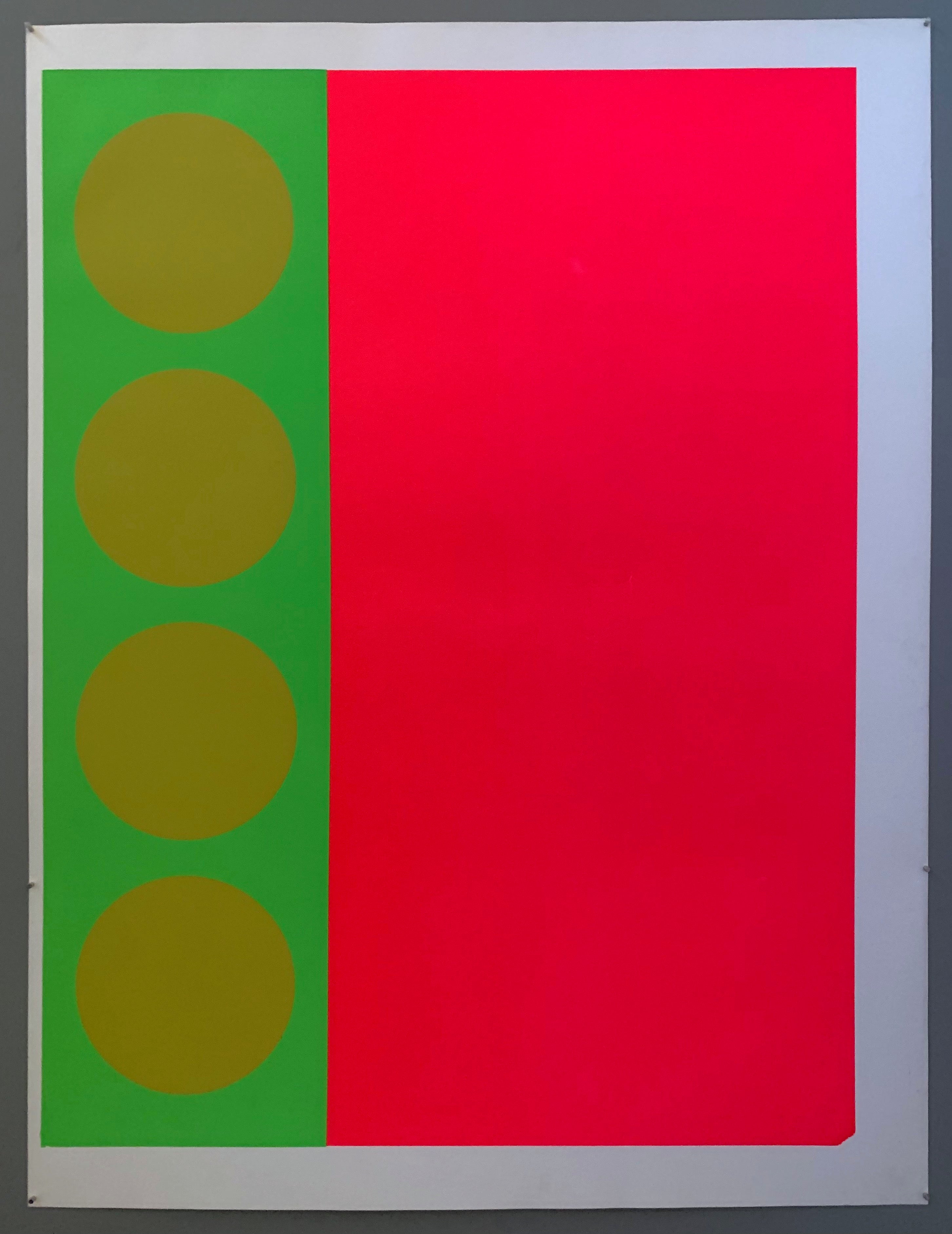 One row of green circles in a green panel