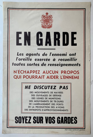 Link to  En Garde PosterCanada, c. 1945  Product