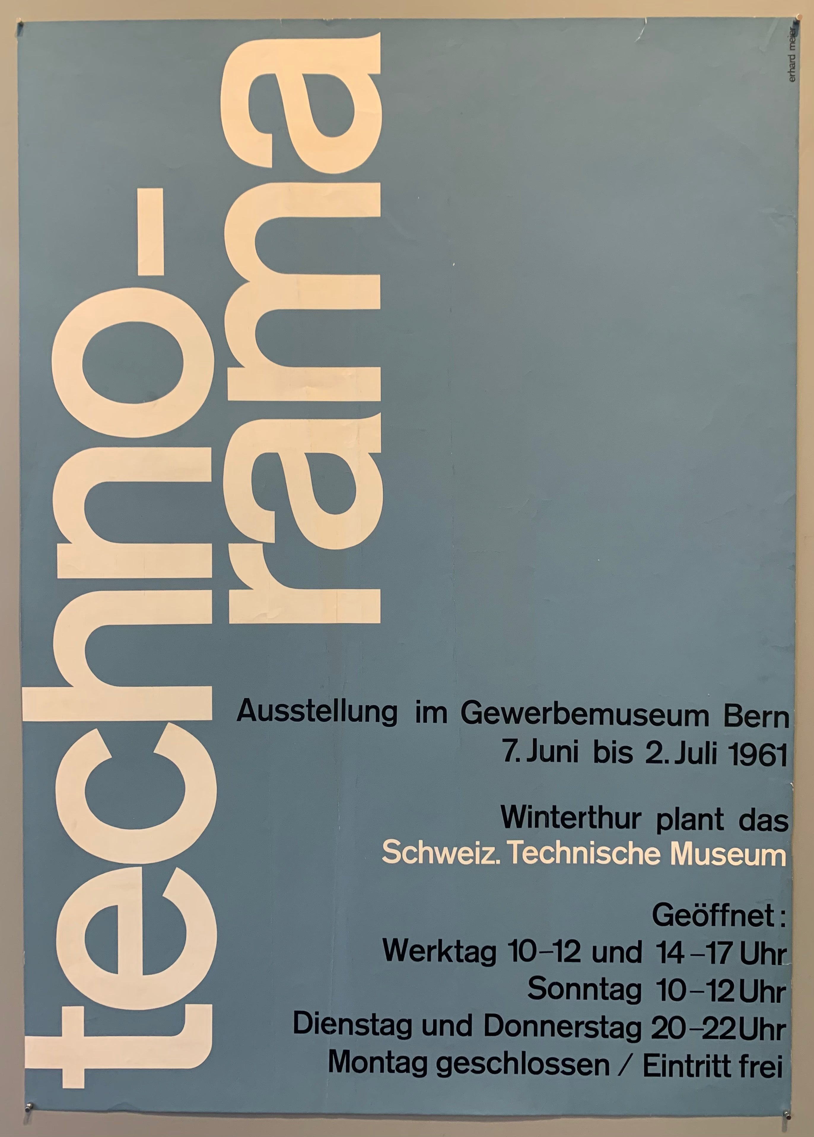 Poster for an exhibit at the Swiss Technical Museum in 1961.