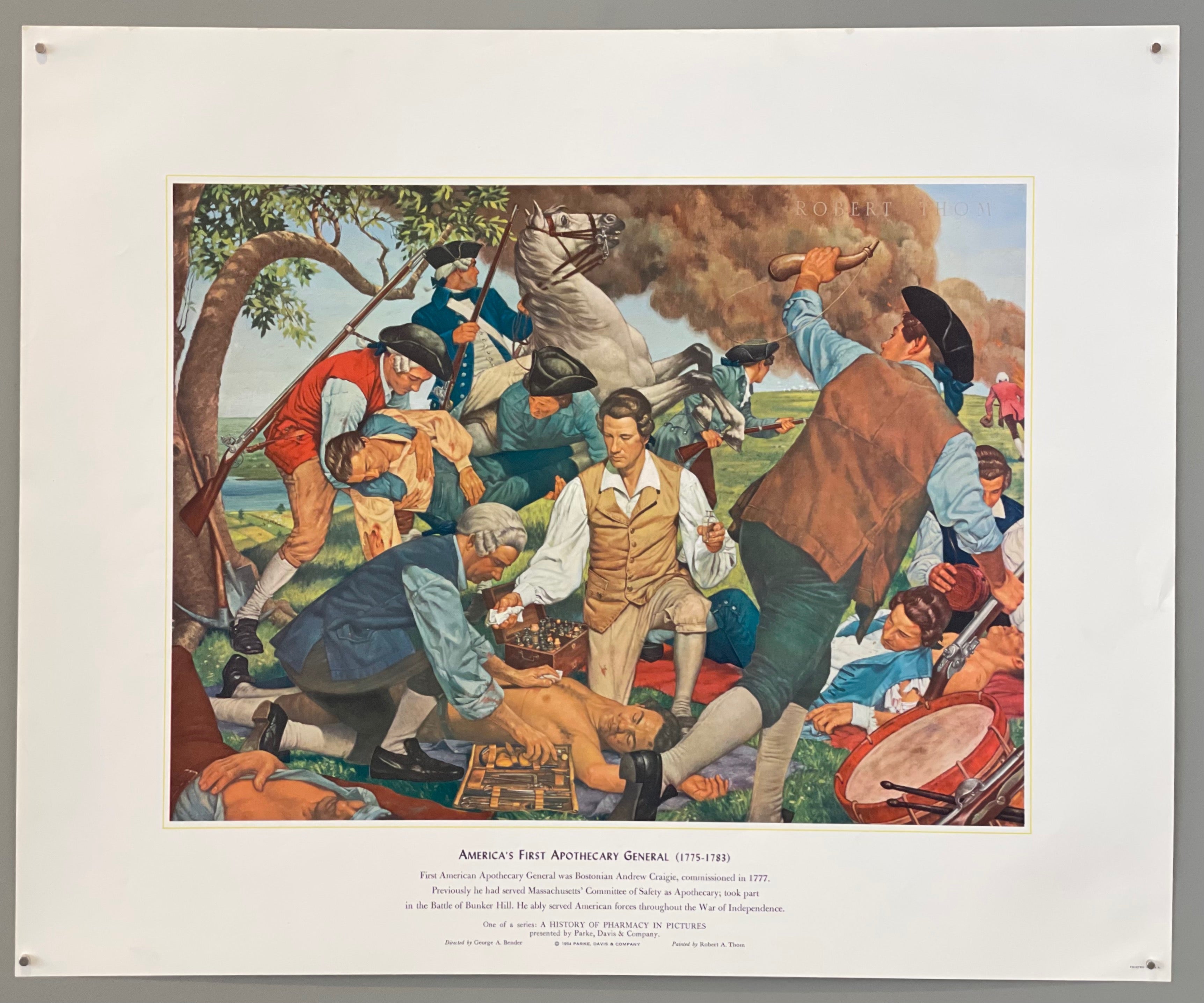 poster of a pharmacist on the battlefield