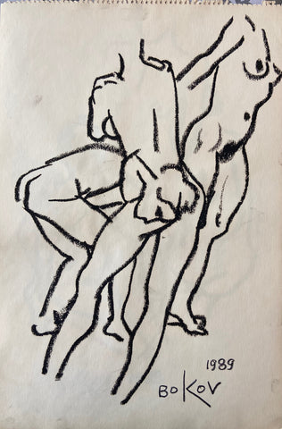 Link to Three Female Nudes Konstantin Bokov Charcoal DrawingU.S.A, 1989 Product