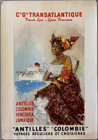 Link to Cie Gle Transatlantique French Line PosterFrance, c. 1960 Product