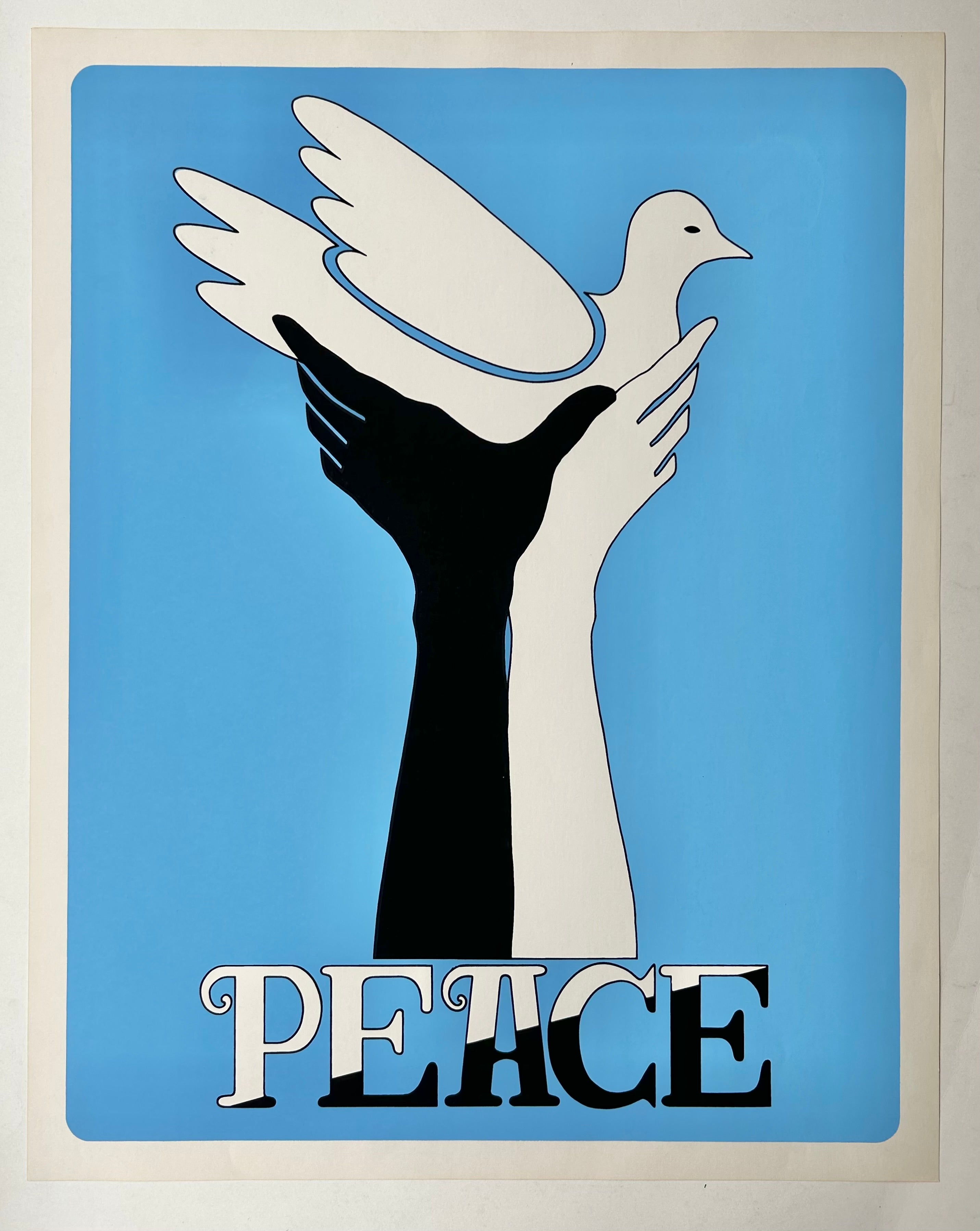 Peace Hands Holding Dove Poster