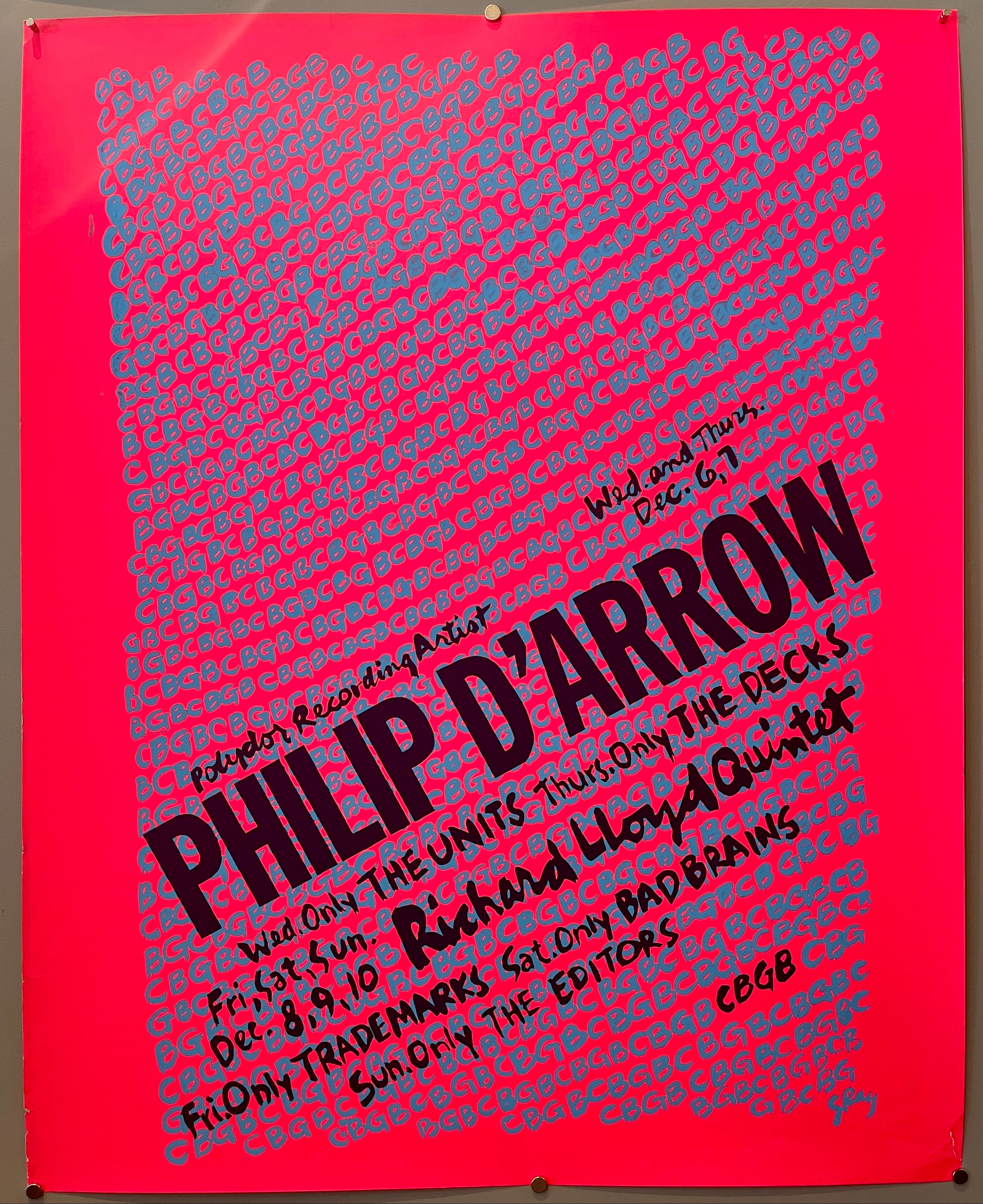 Philip D'Arrow at CGBG Poster