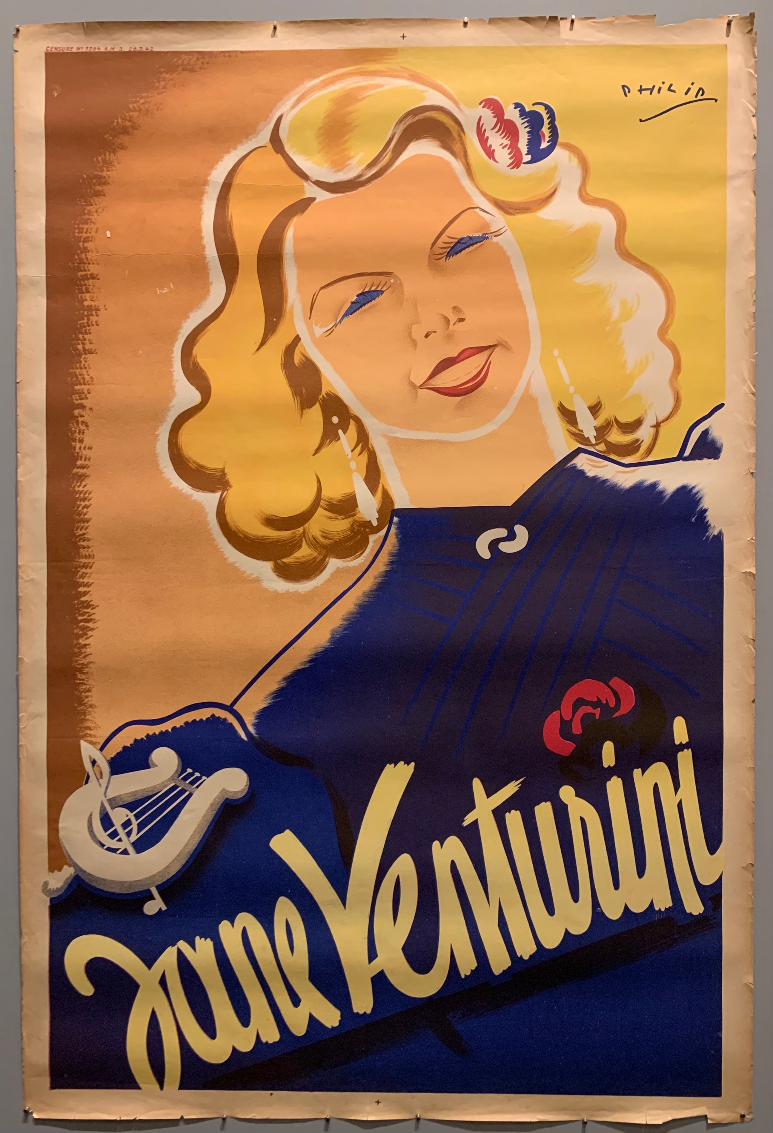Poster of a blonde woman in a blue dress