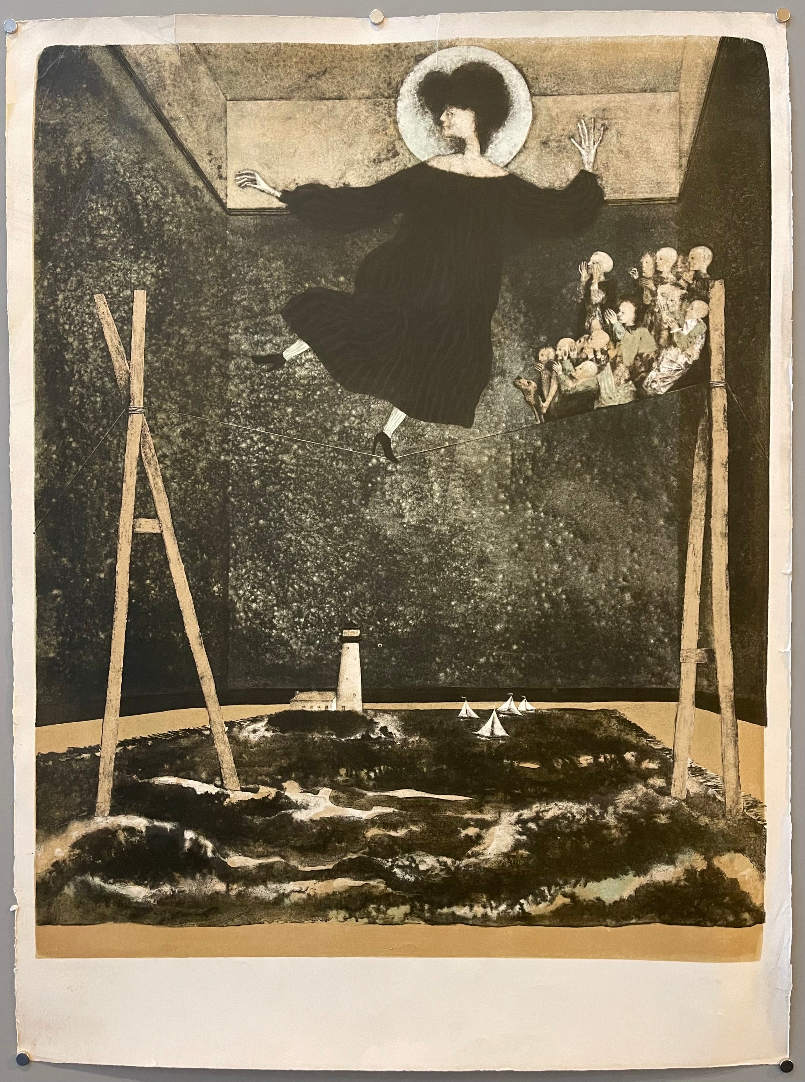 Print of a tightrope walker