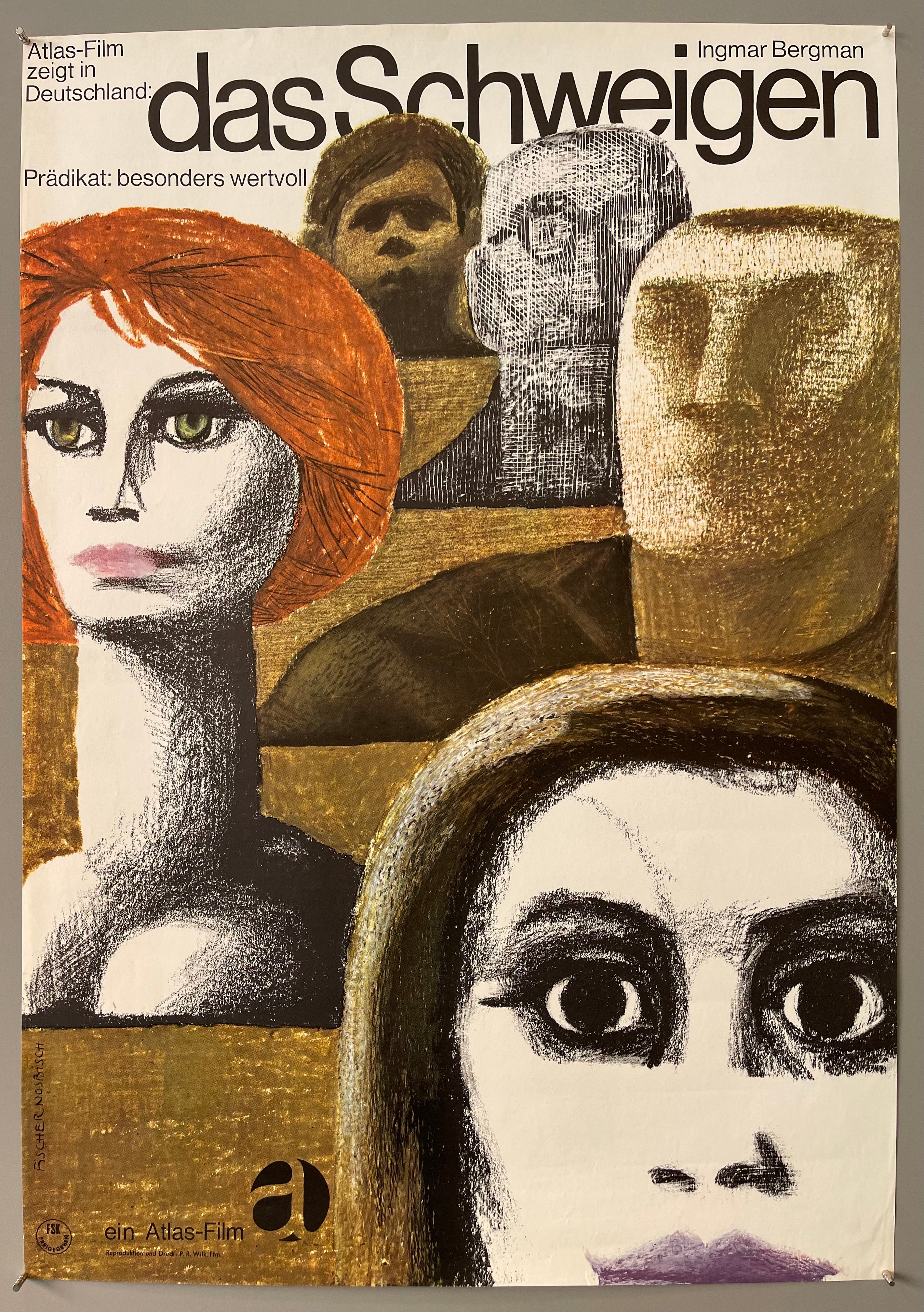 Five different heads drawn in slightly different artistic styles, all on various planes of vision.