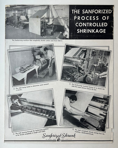 Link to The Sanforized Process of Controlled Shrinkage PosterUSA, c. 1935 Product