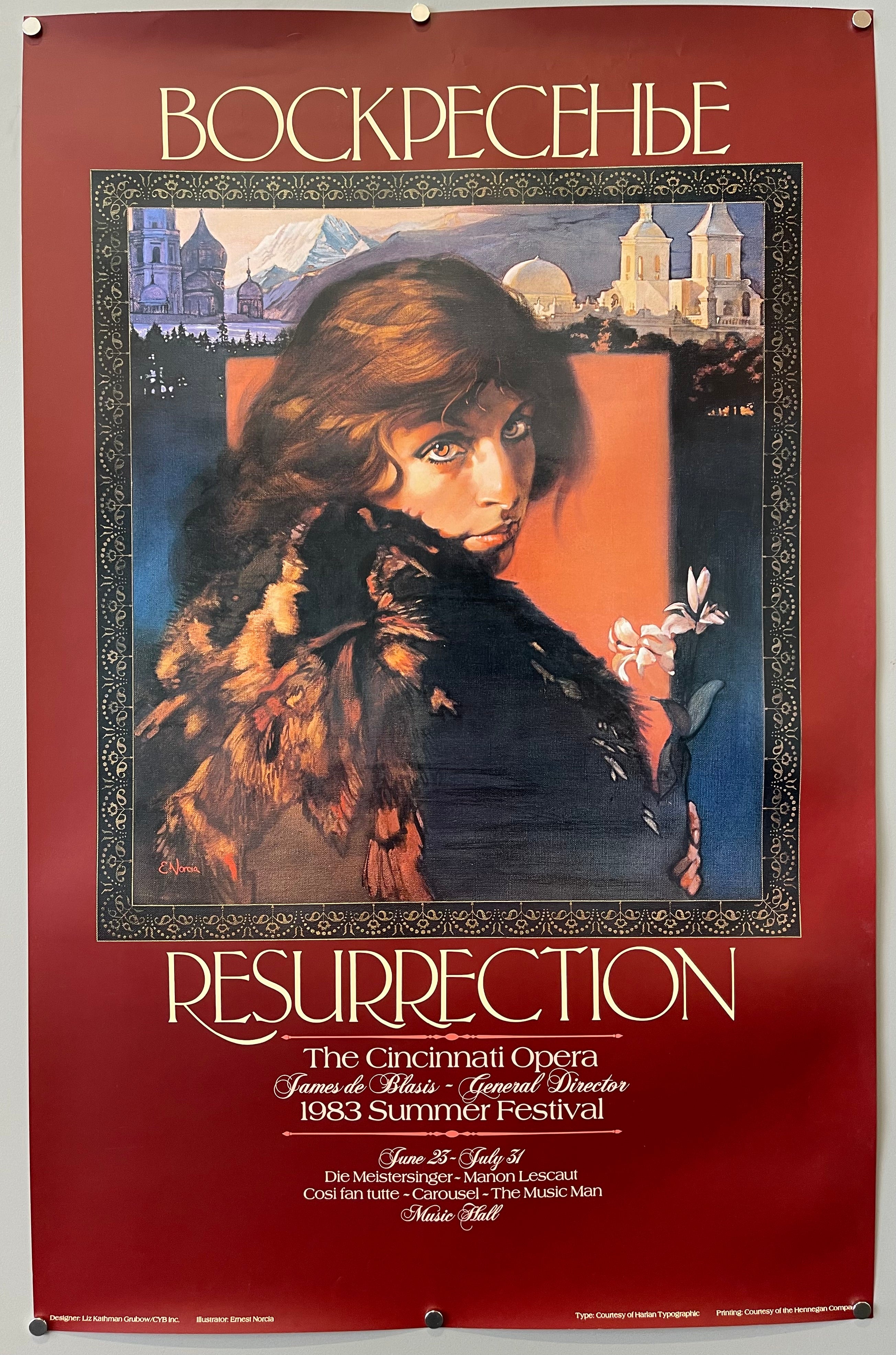 poster of a woman in a fur coat