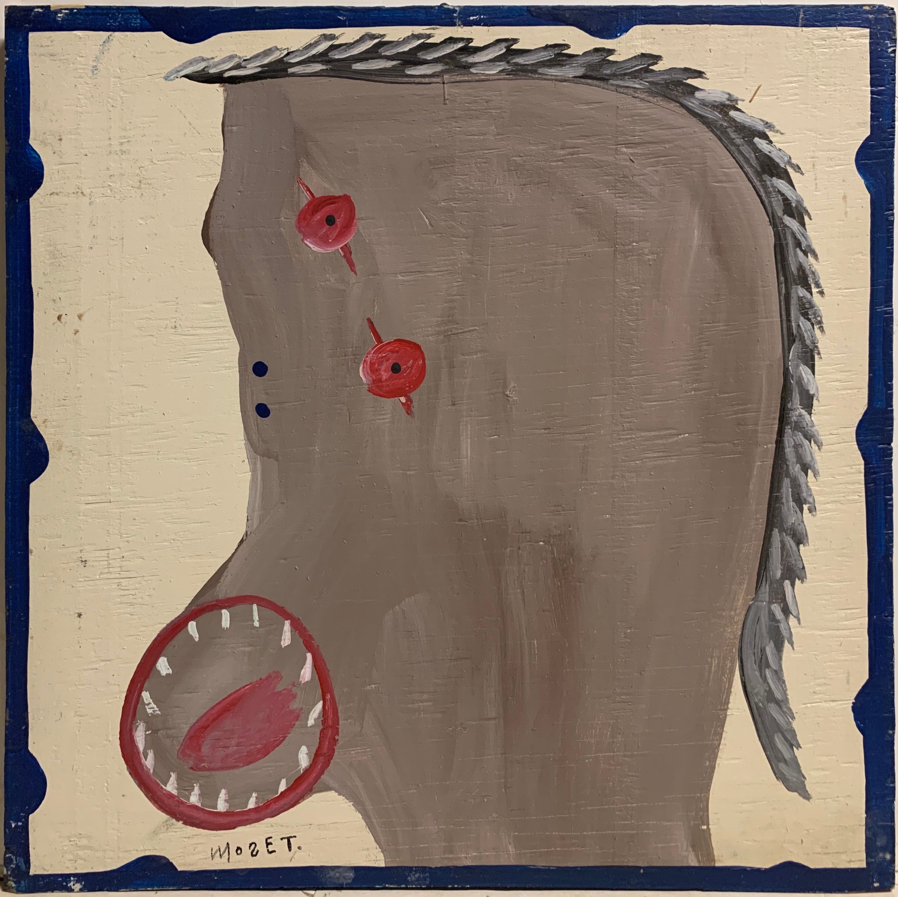 Gray and Red Self Portrait Mose Tolliver Painting