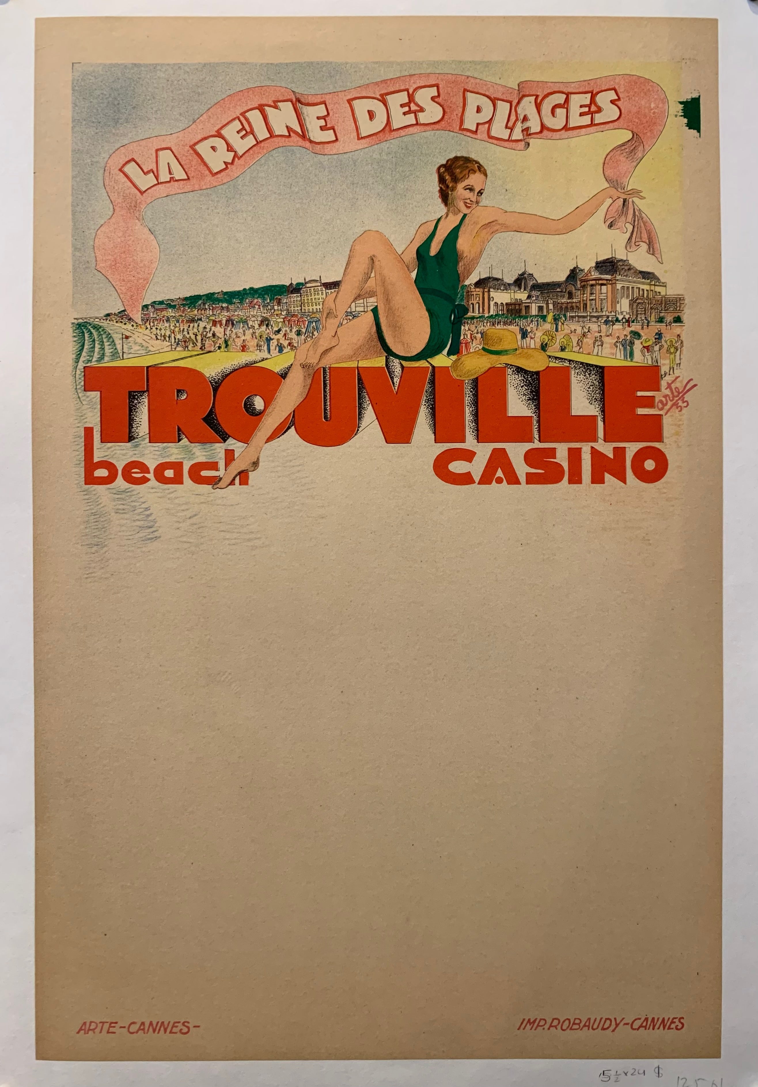 Trouville Beach and Casino Poster ✓