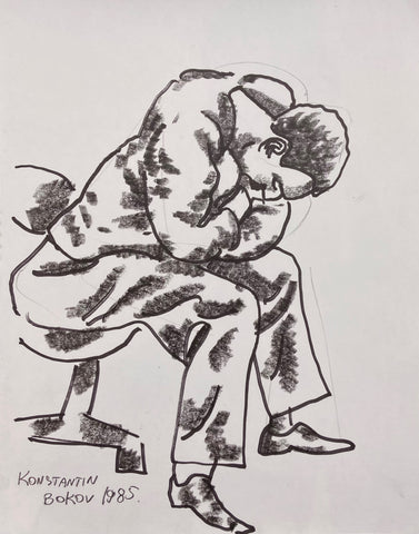 Link to  A Quick Nap Konstantin Bokov Charcoal DrawingU.S.A, 1985  Product