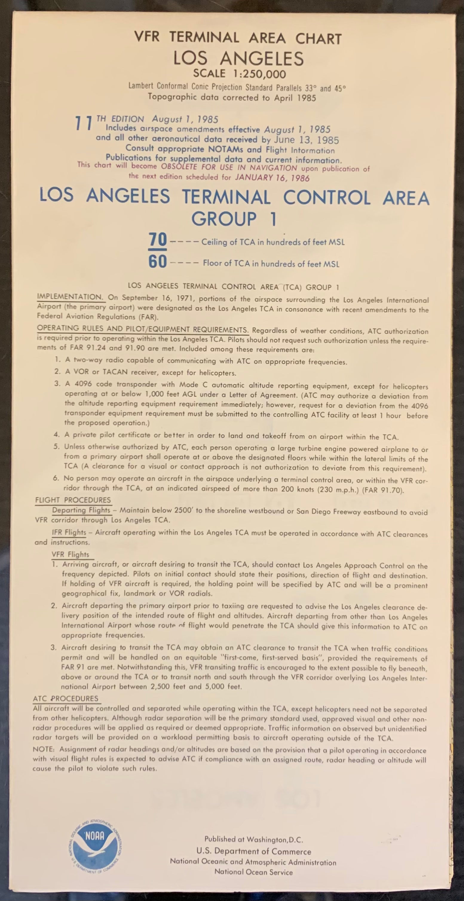 VFR TAC, Los Angeles, 11th Edition (Double-Sided)