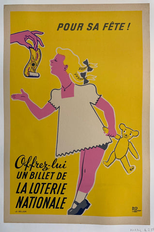 Link to Pour Sa Fete! Offrez-lui un Billet de La Loterie NationaleFrance, C. 1965 Product