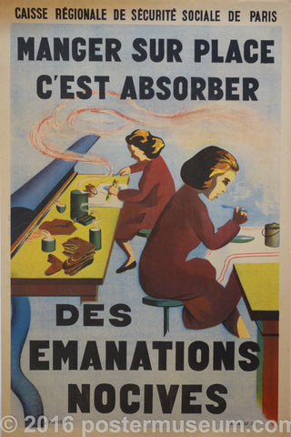 Link to  Manger sur place c'est absorber des emanations nocivesFrance c. 1935  Product