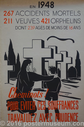 Link to  Cheminots pour eviter ces souffrances travaillez avec prudenceFrance c. 1948  Product