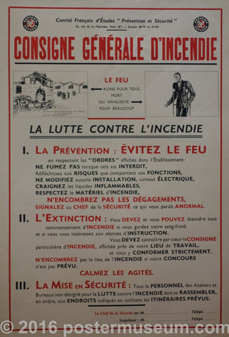 Link to  Consigne generale d'incendieFrance c. 1935  Product