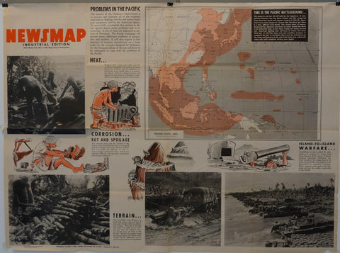 Link to Newsmap Industrial Edition "Pacific Battleground"USA, C. 1945 Product