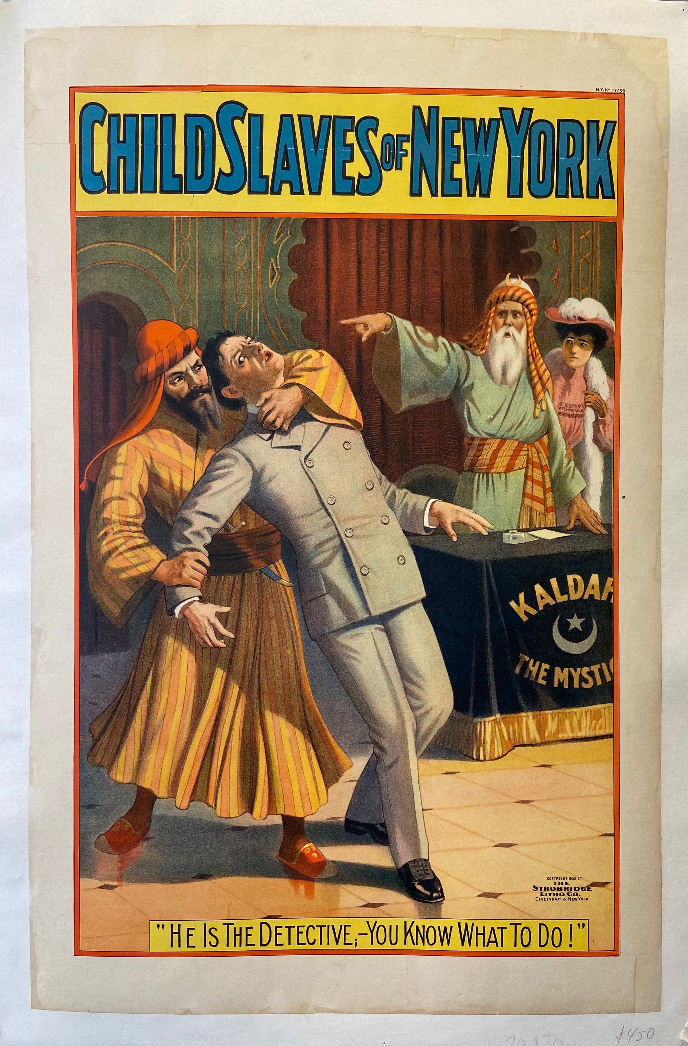 Illustration of a Middle Eastern man detaining a man in a suit