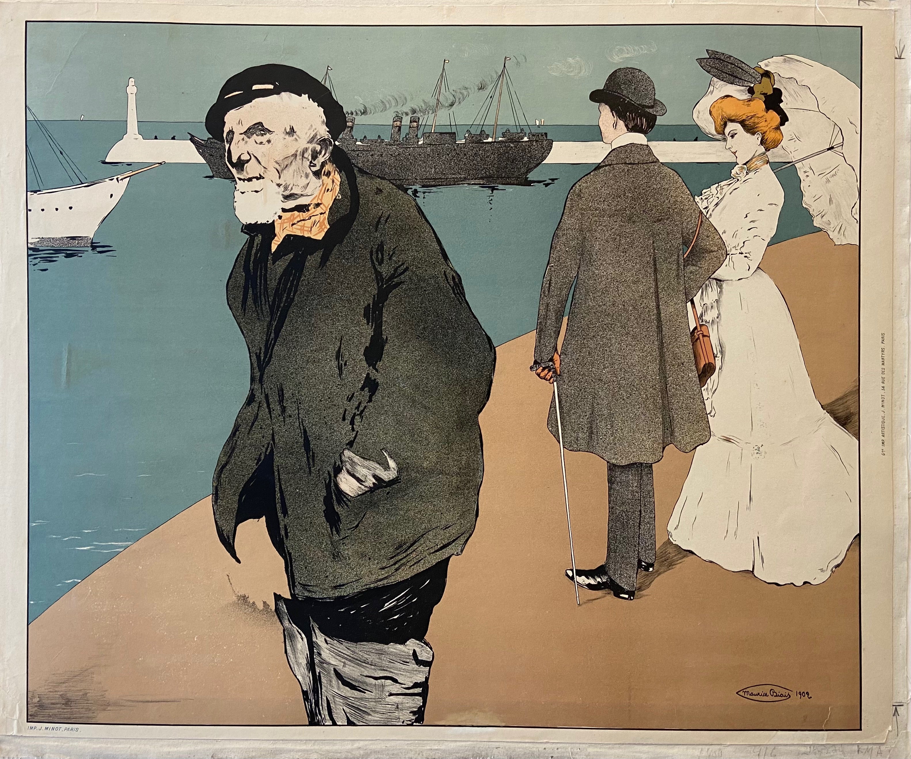 Three people on a beach