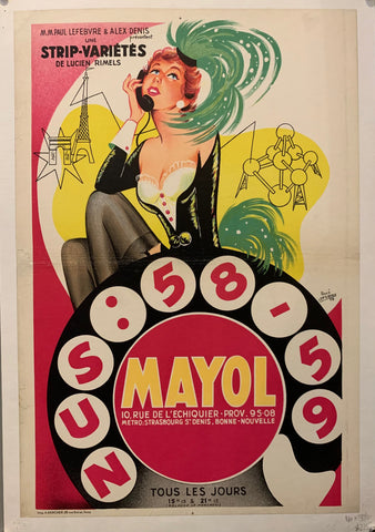 Link to  Mayol - Une Strip-Variétés Poster ✓France, 1958  Product