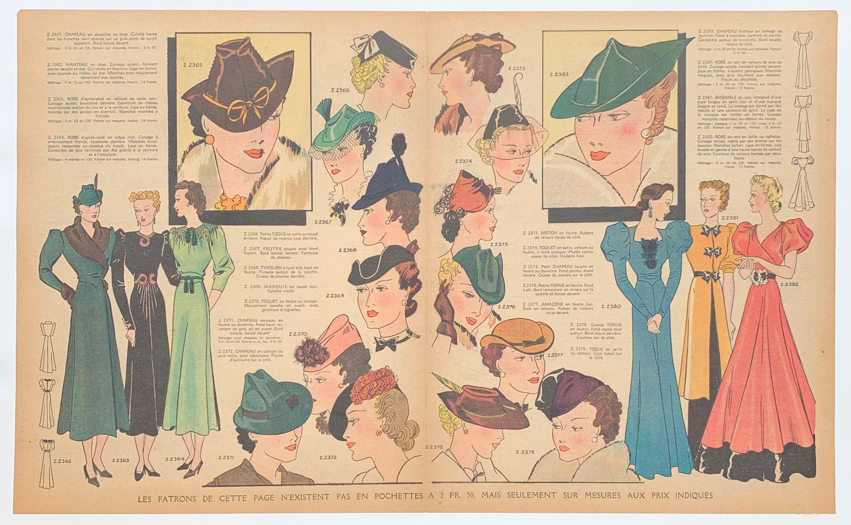 Les Patrons de Cette Page n'existent Pas En Pochettes A 2 Fr. 50 Mais Seulement sur Mesures aux Prix Indiques - Poster Museum