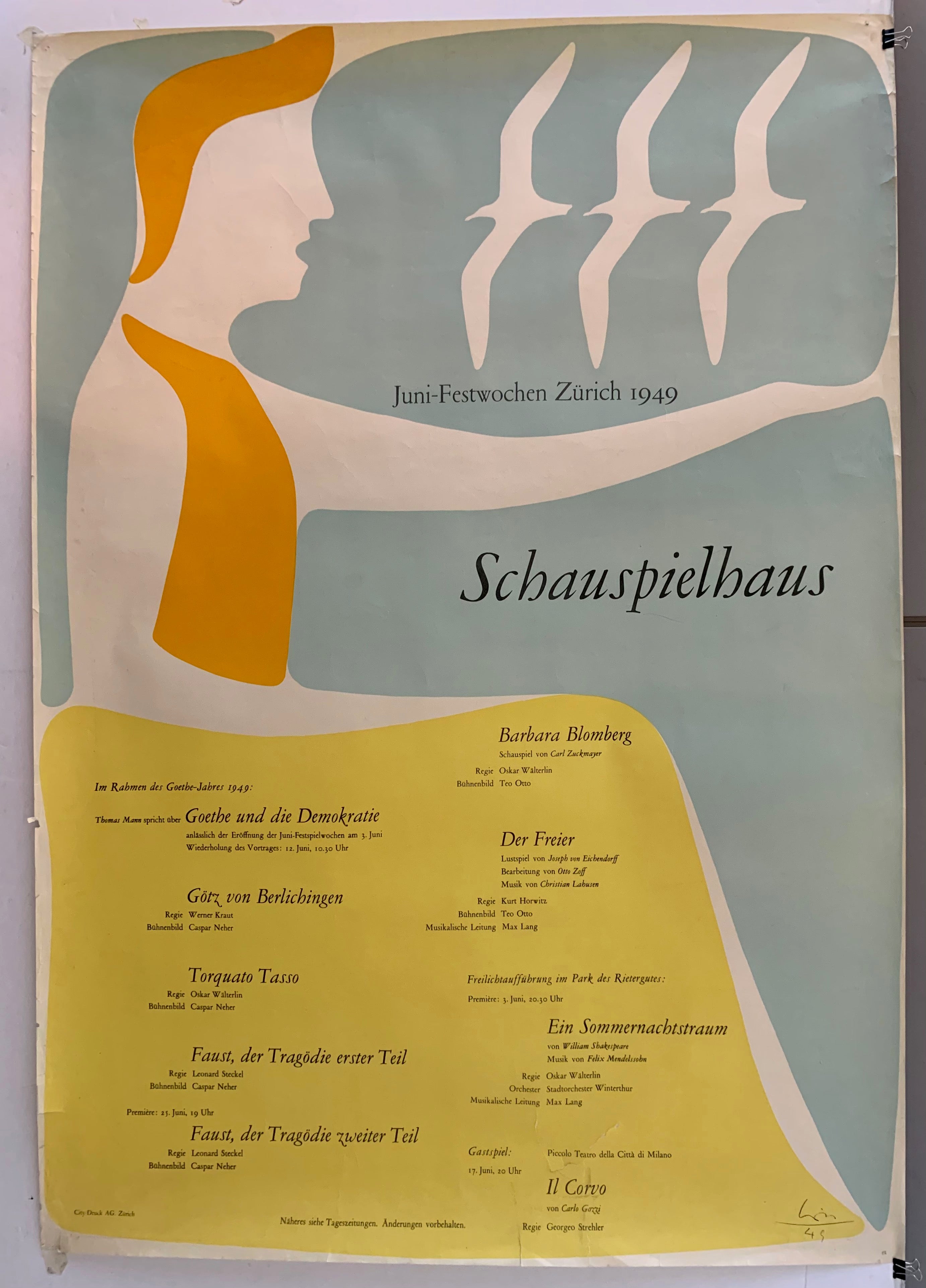Schauspielhaus 1949 Poster