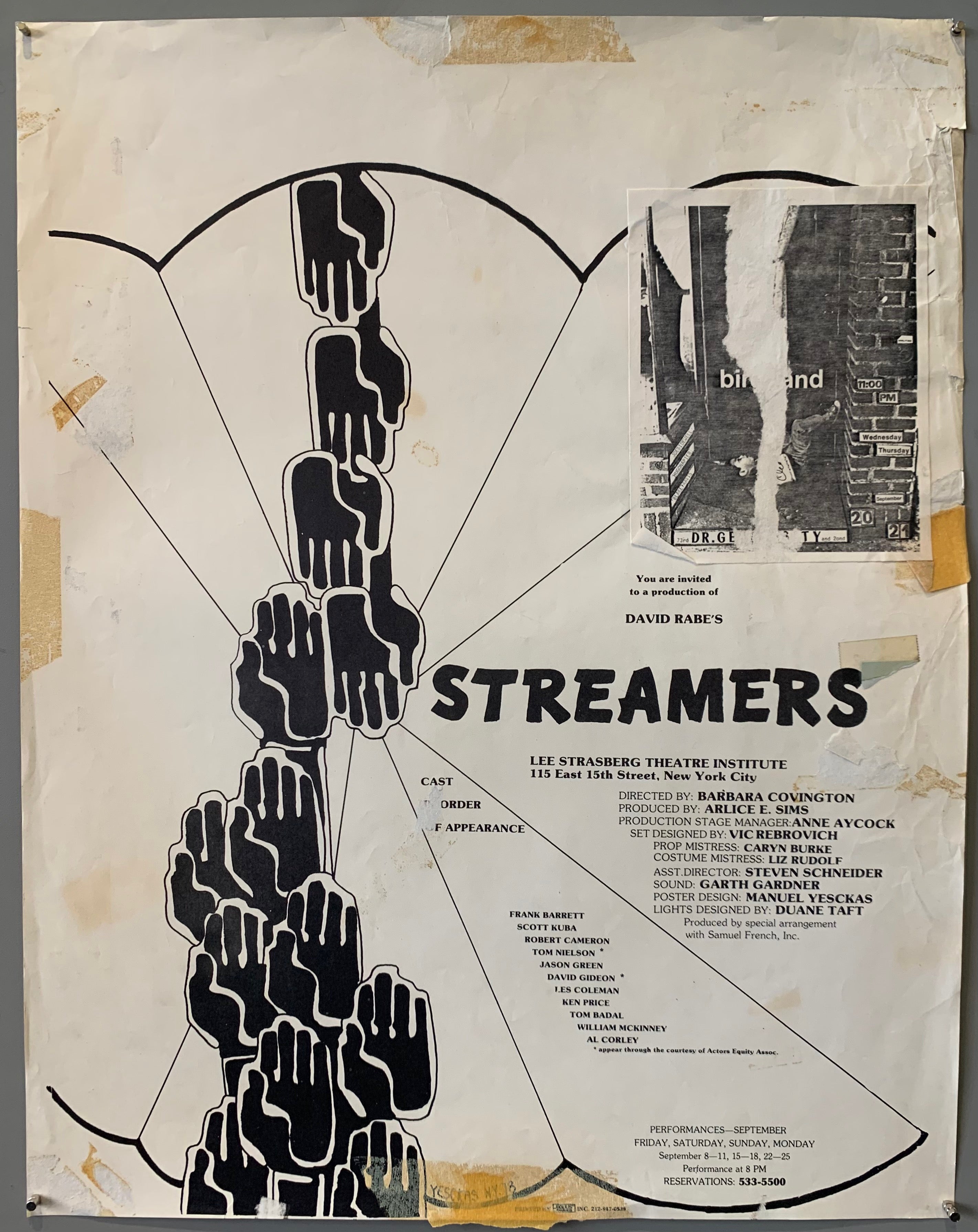 David Rabe's Streamers Poster