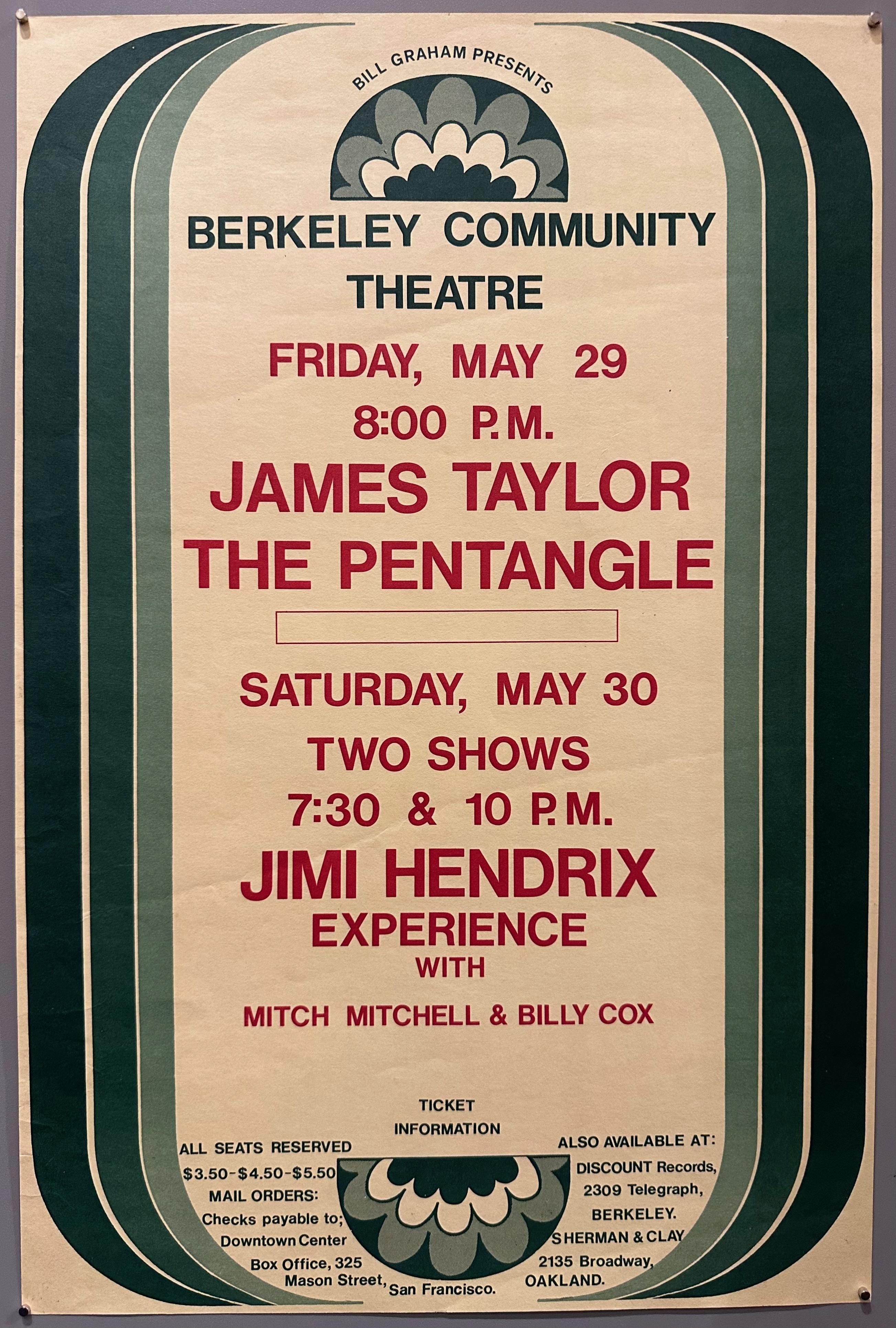 Berkeley Community Theatre Jimi Hendrix Poster