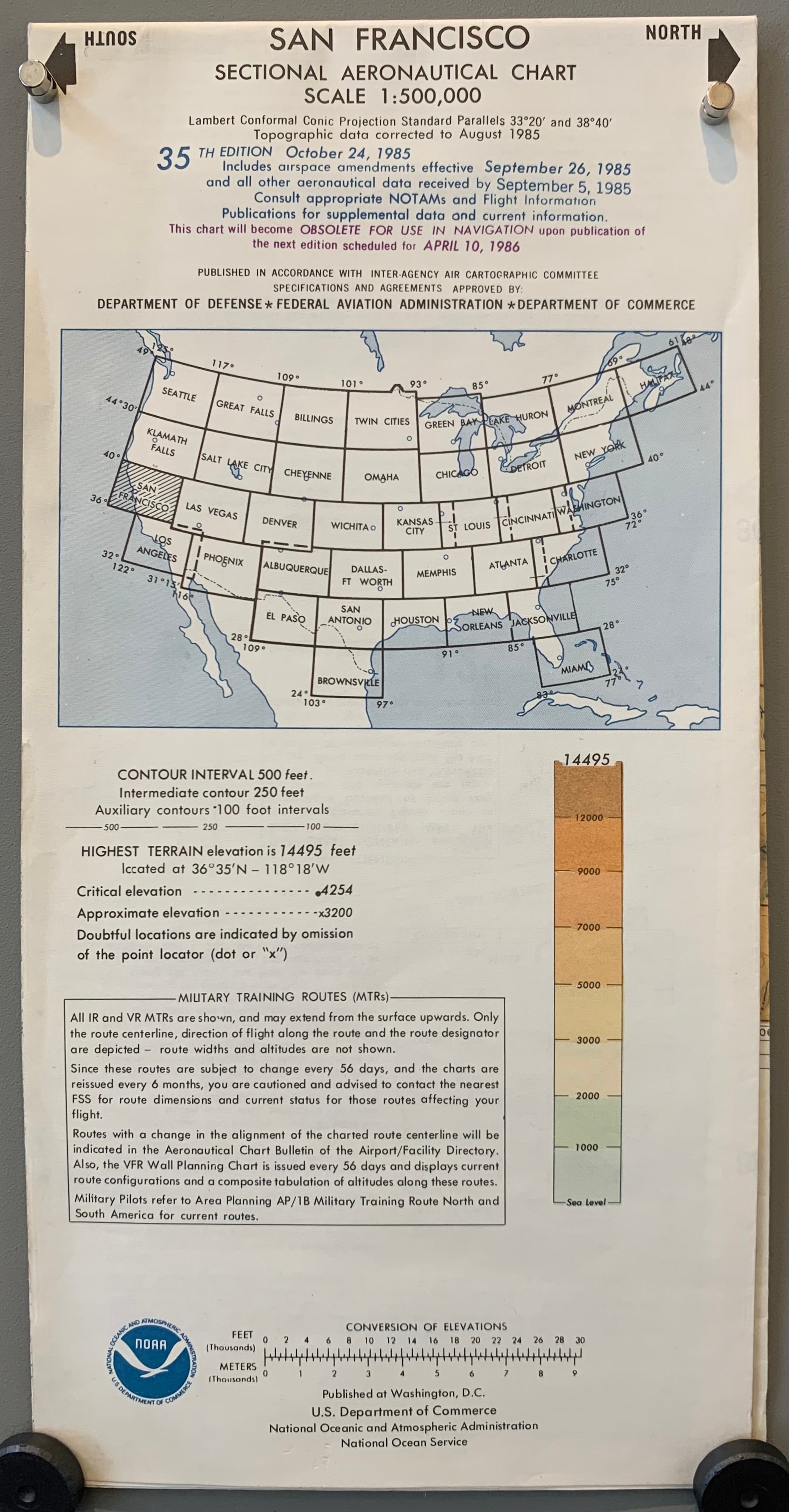 San Francisco Sectional Aeronautical Chart, 35th Edition (Double-Sided)