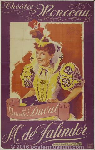Link to Théâtre Monceau - Marcelle Duval - Mr. de FalindorFrance - 1940's - imp. Richier Laugier Product