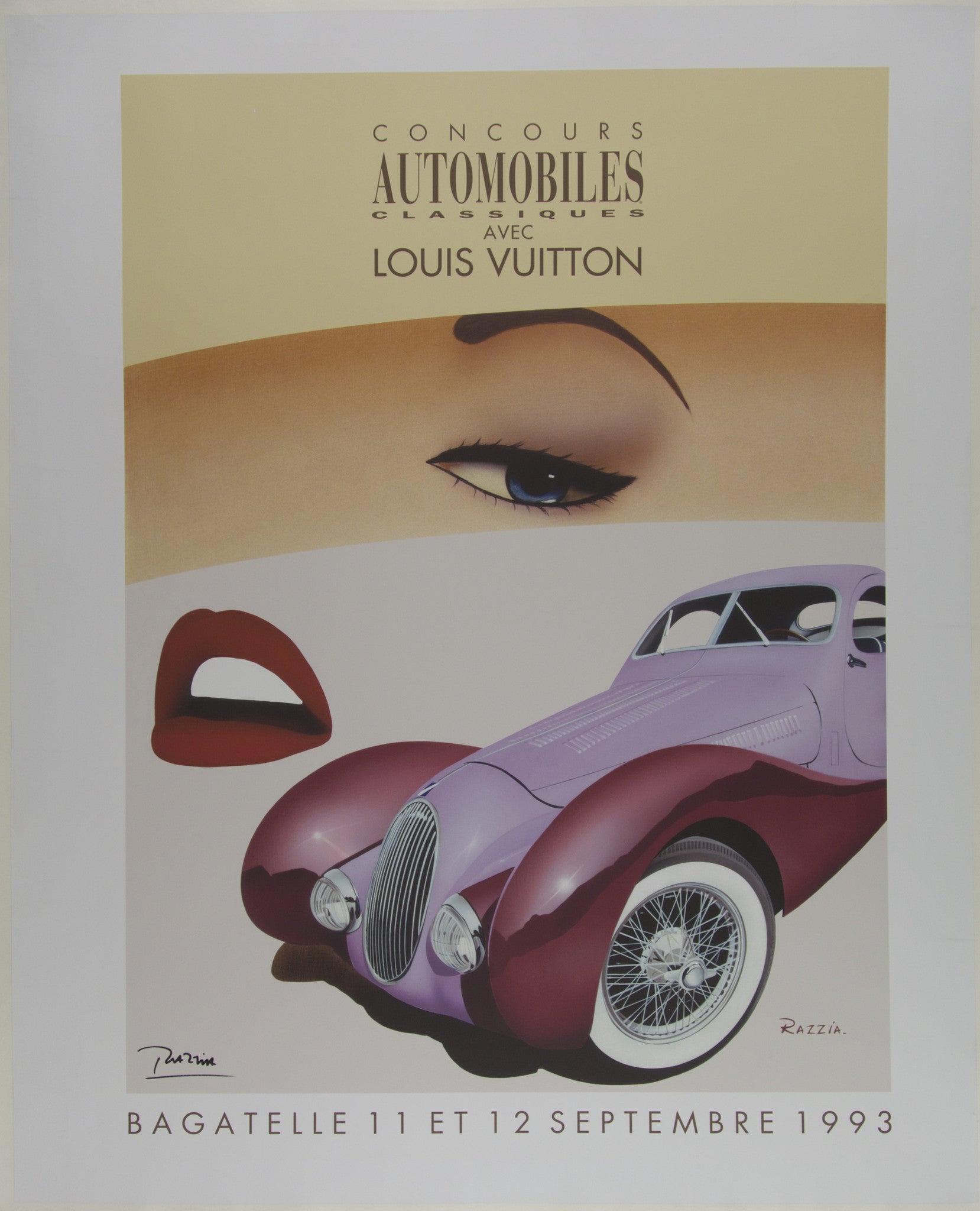 Vintage poster – Concours automobile classiques et Louis Vuitton