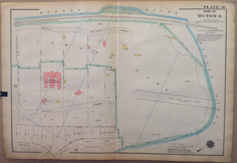 Link to NYC Bronx Map - Part of Section 8, Inwood Park, Harlem River & Hudson RiverU.S.A c. 1921 Product