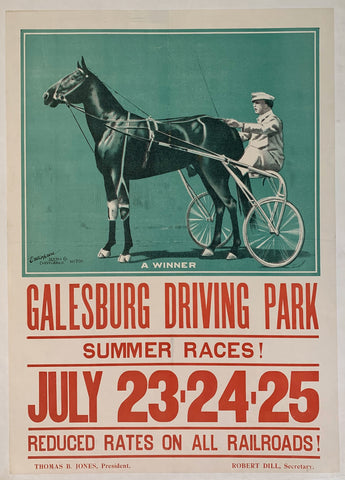 Link to Galesburg Driving Park - Summer Races! Reduced Rates on all Railroads!USA, C. 1925 Product