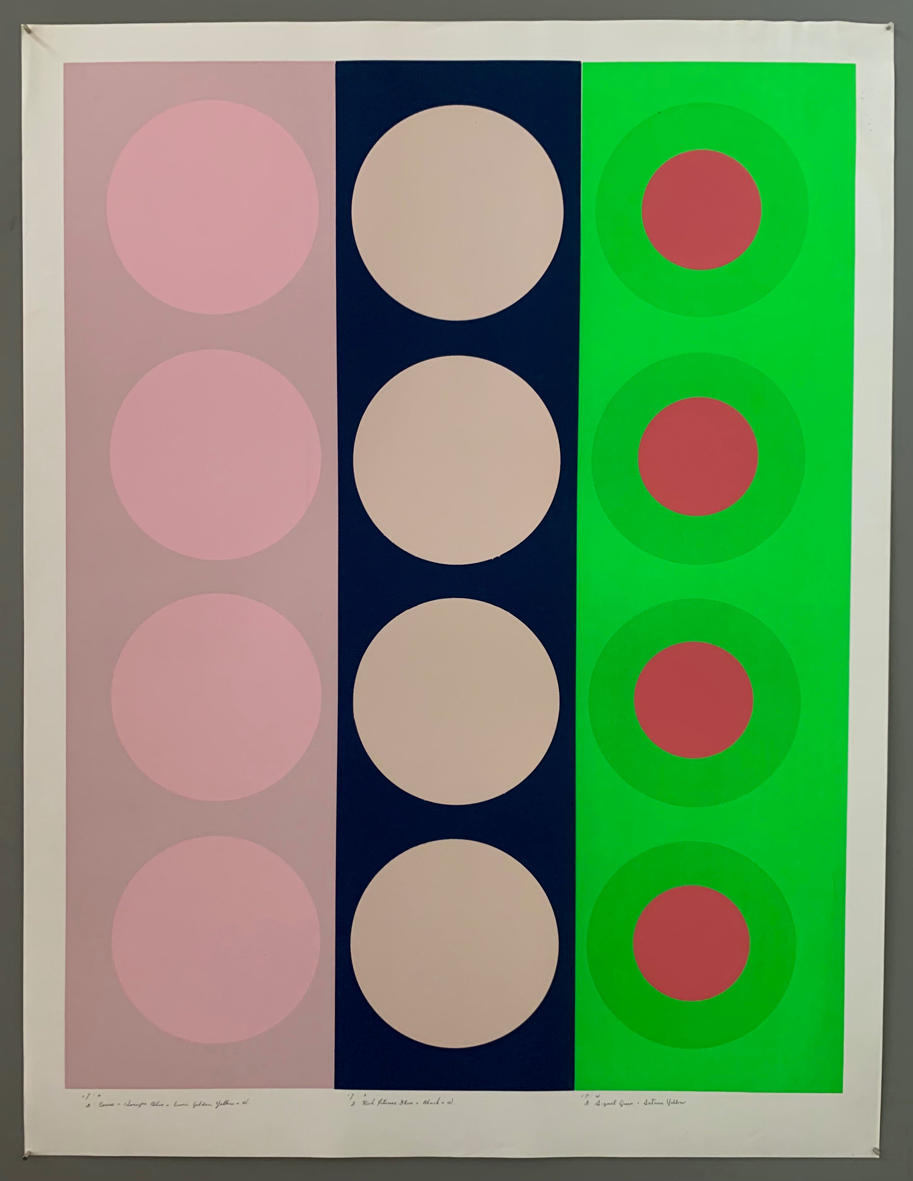 Two rows of circles and one row of targets