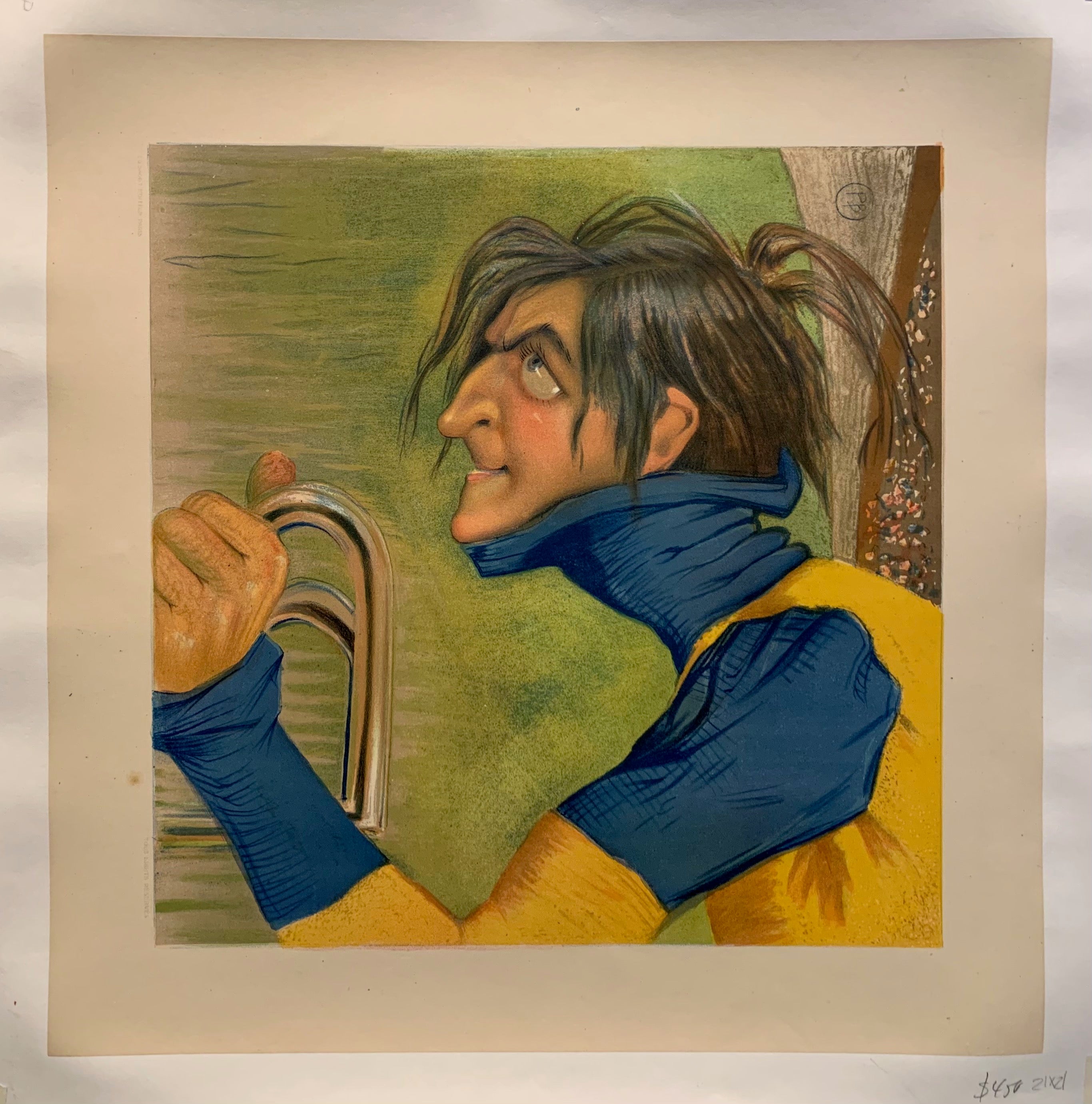 Poster of a man gripping a trombone