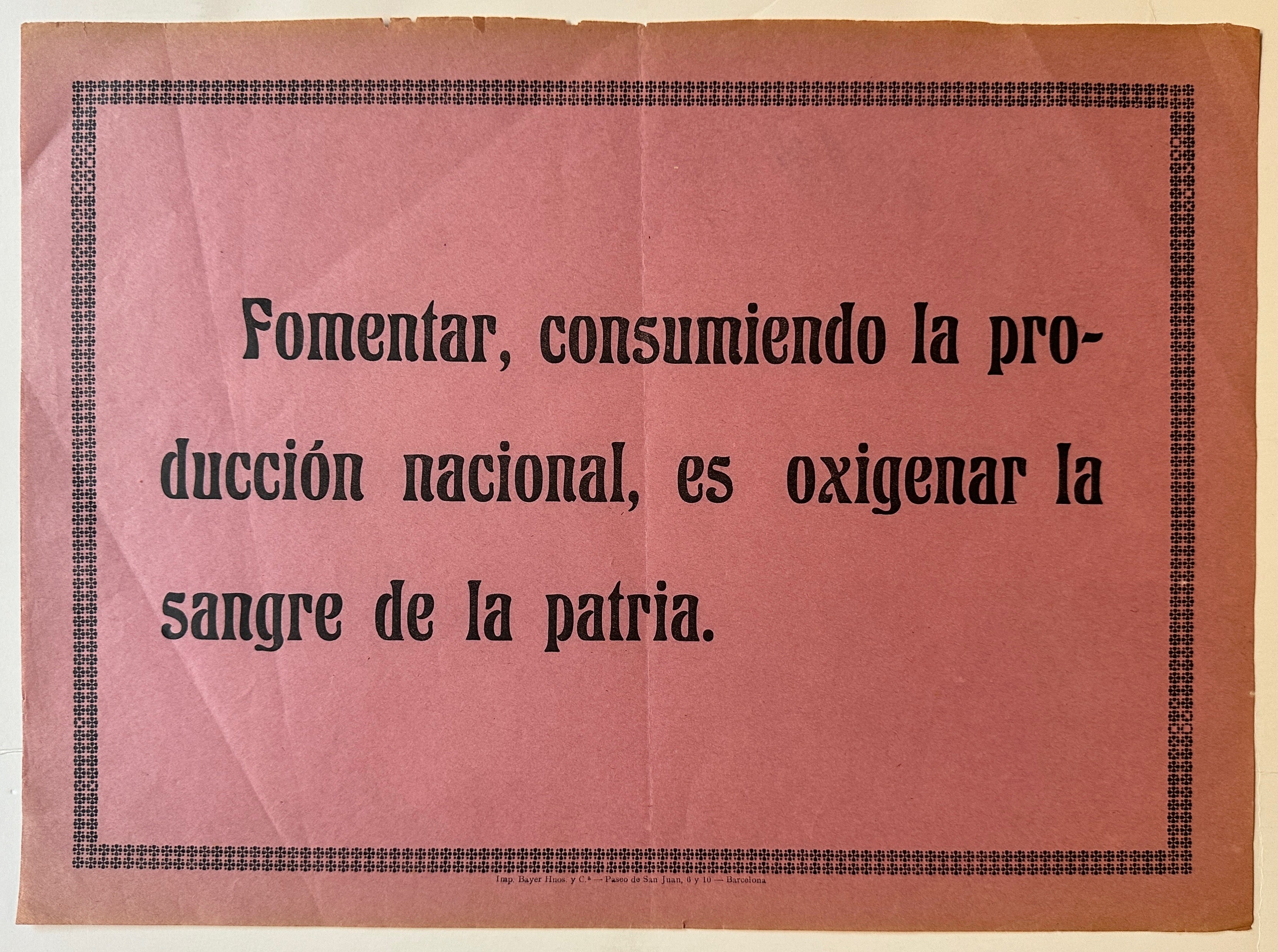 12.5x17.5 spanish civil war era poster promoting isolationist ideology and purchase of national goods, propaganda