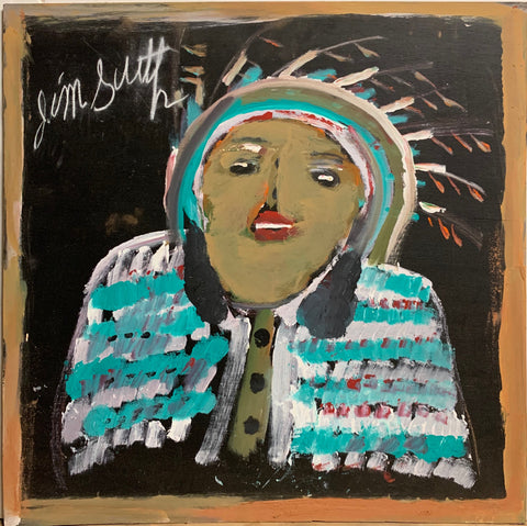 Link to Native American in Blue #109, Jimmie Lee Sudduth PaintingU.S.A, c. 1995 Product
