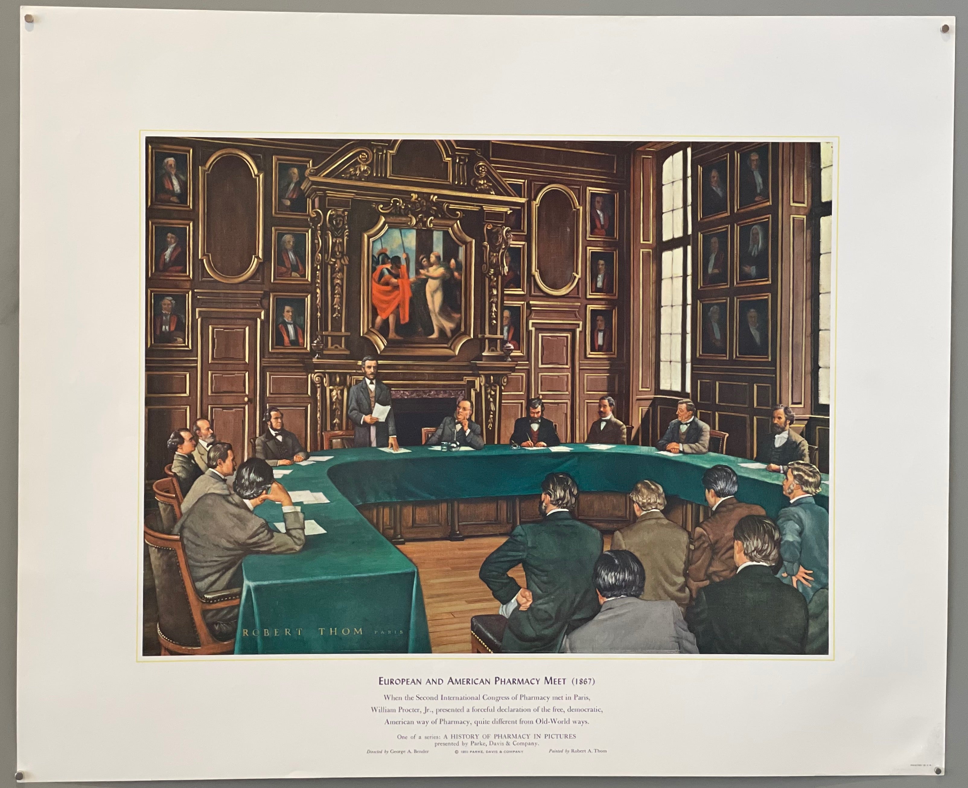 poster of a meeting between American and European pharmacists