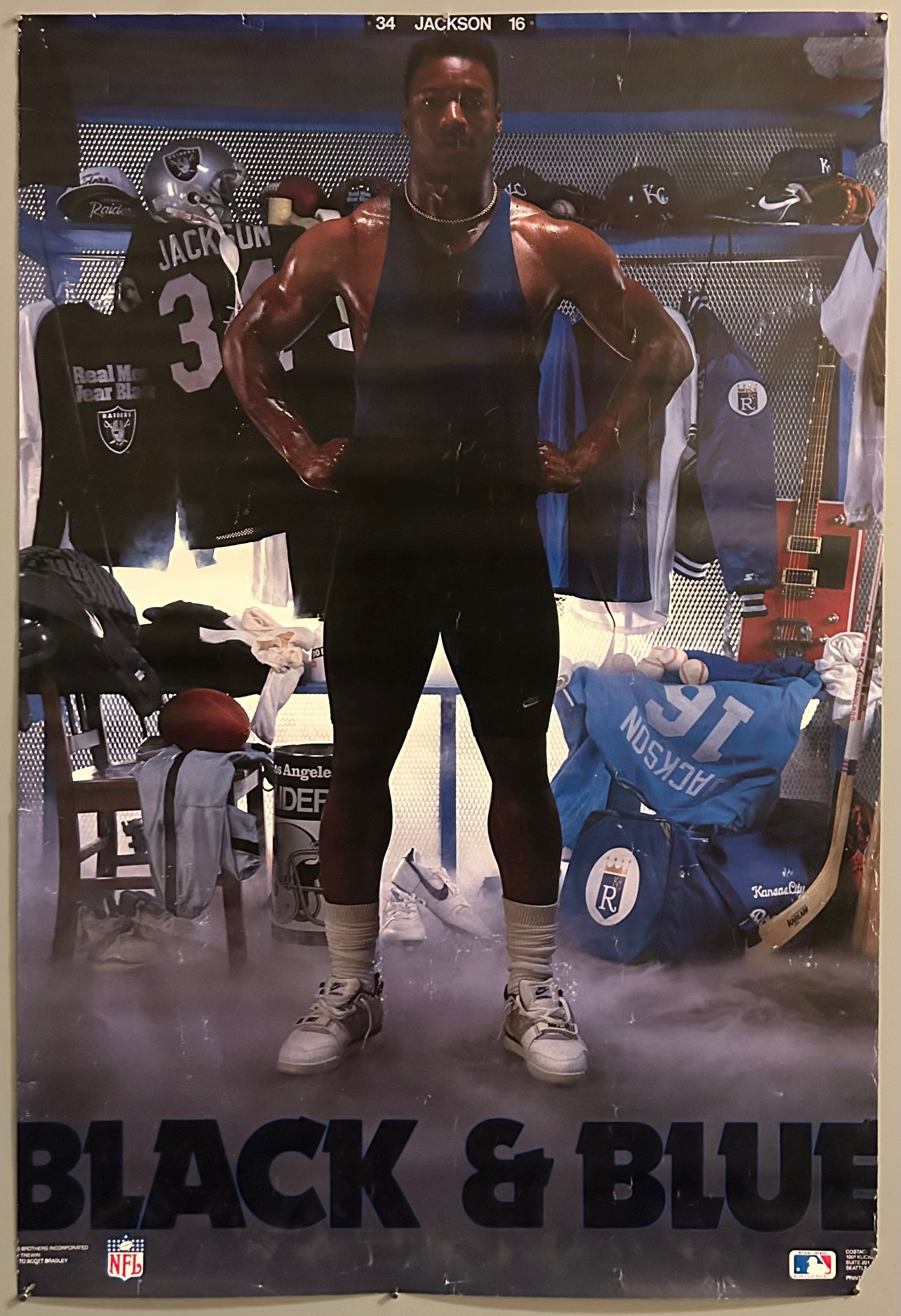 Bo Jackson Black & Blue Poster