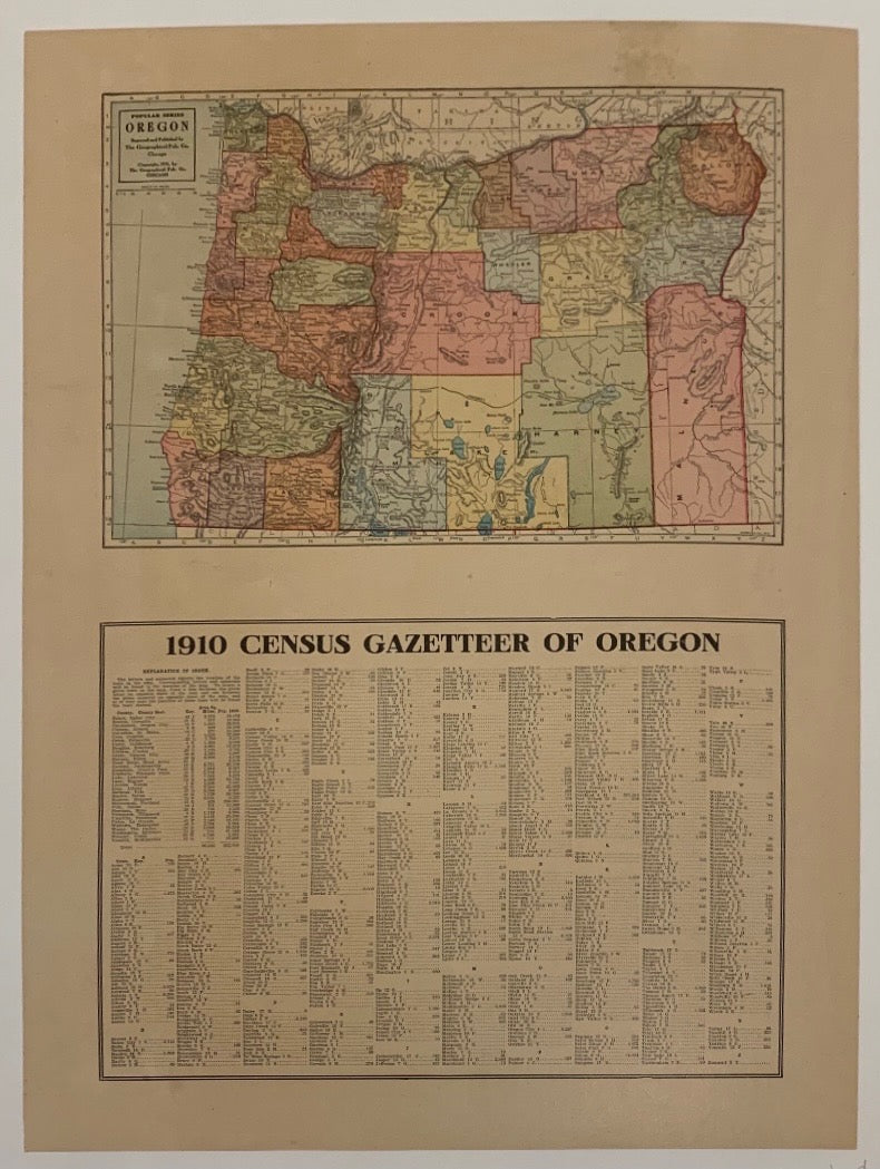 Census Gazetteer Of Oregon ✓