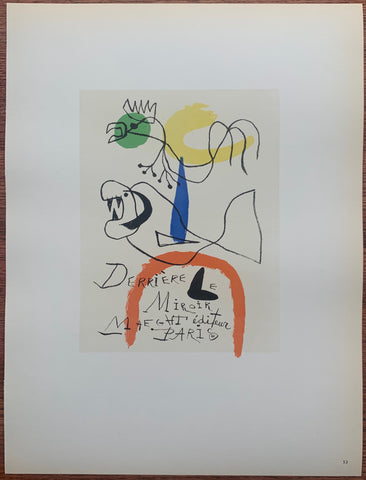 Link to  Miro Derriere Le Miroir #52Lithograph, 1959  Product