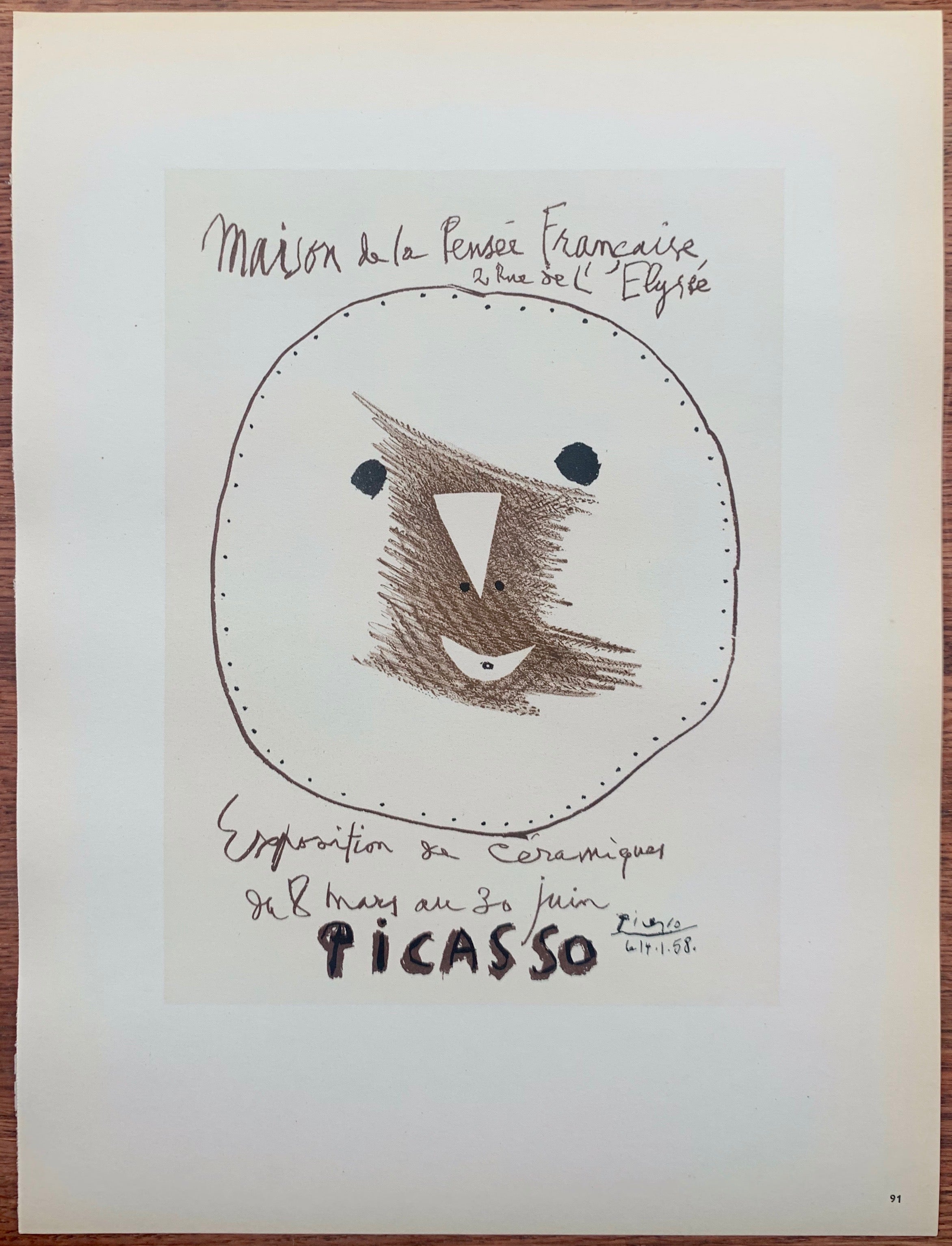 Picasso Maison de la Pensée Française #91