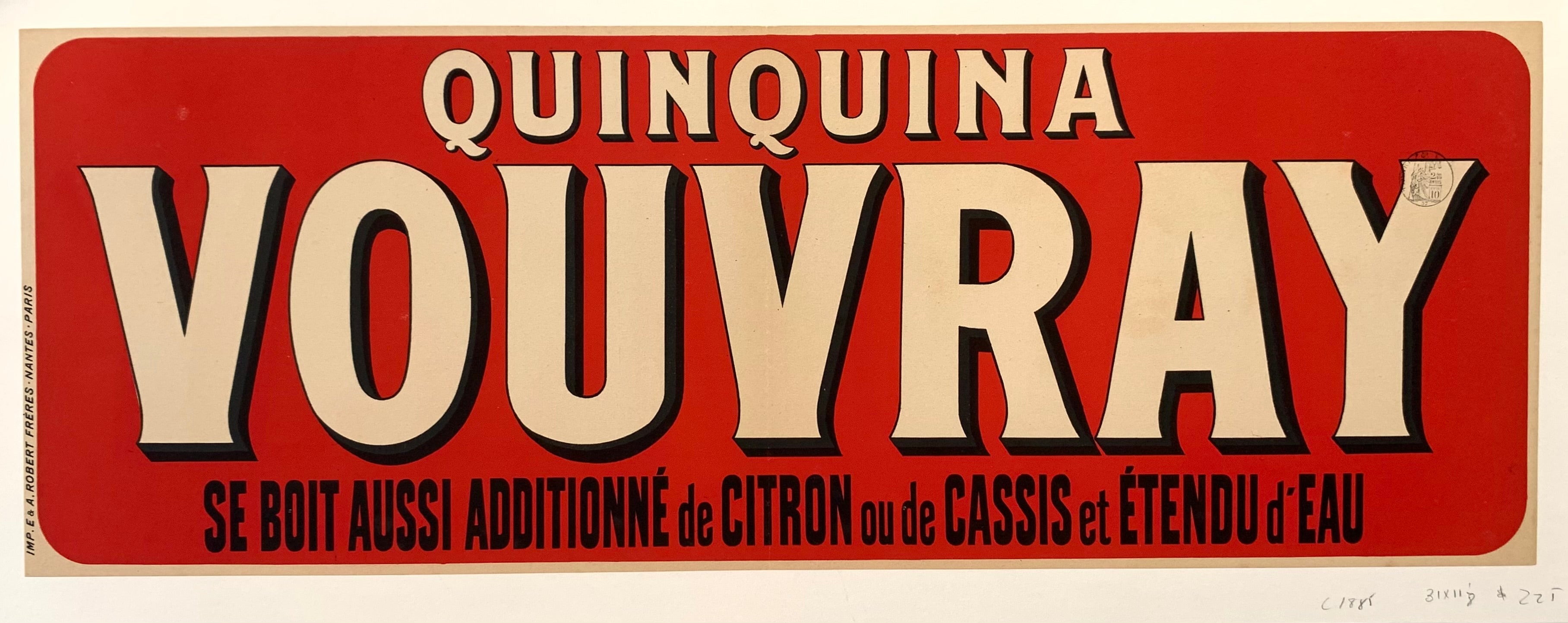 Quinquina Vouvray Se Boit Aussi Additionné de Citron ou de Cassis et Étendu d'Eau