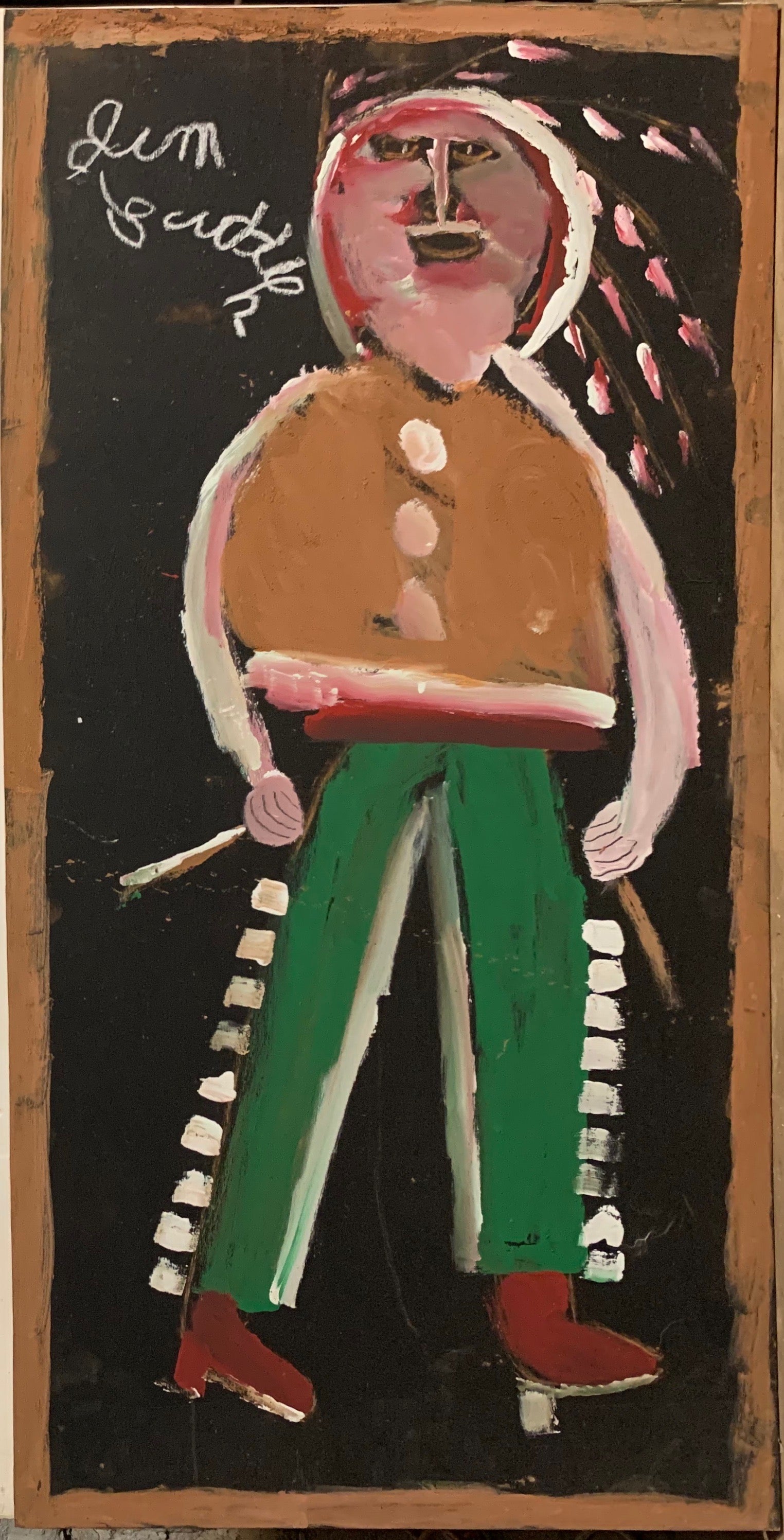 A painted of a Native American man.